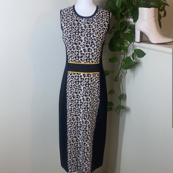 NWT NY&CO Leopard Print Sheath Dress - Picture 3 of 8